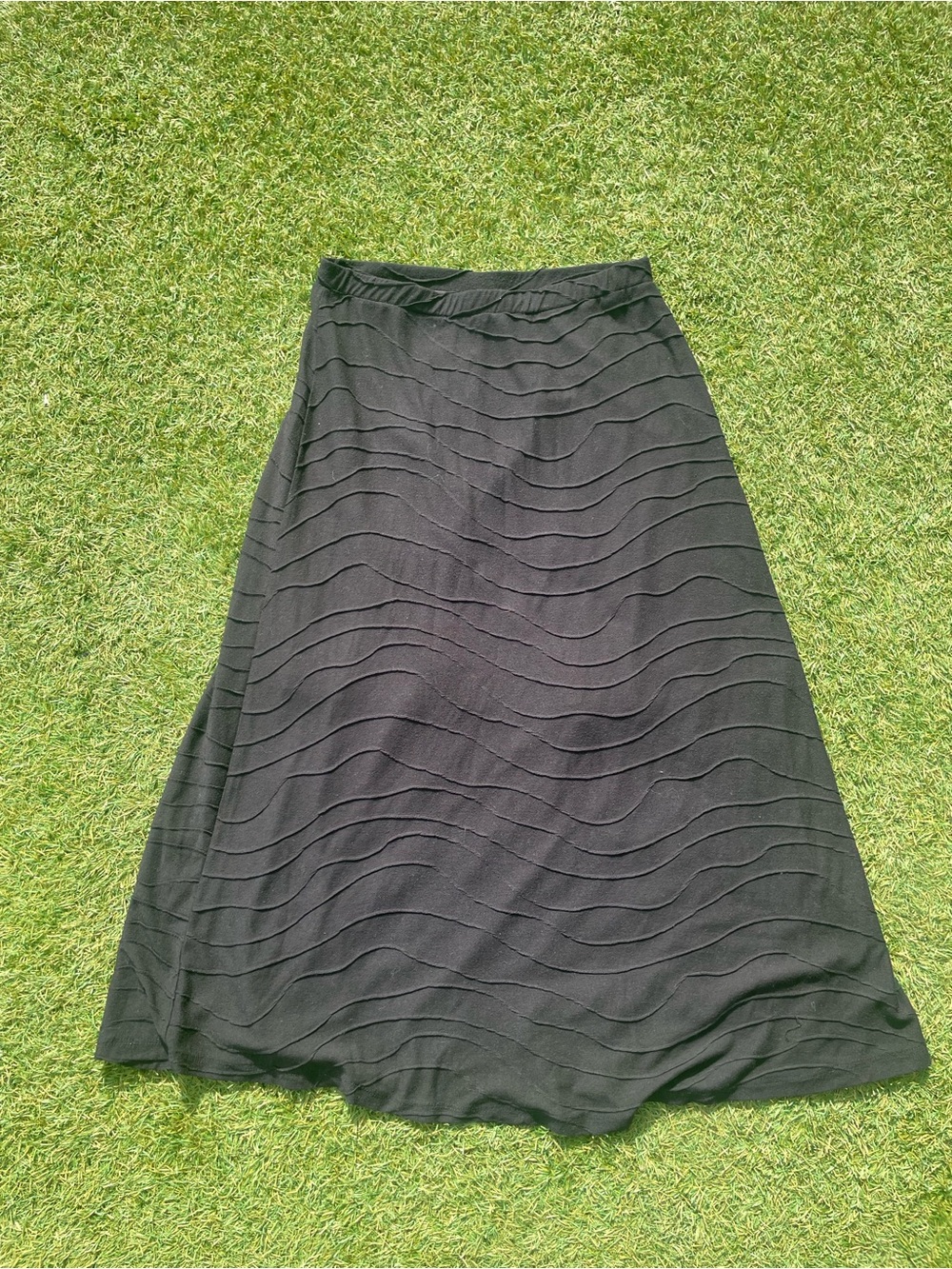 Zac & Rachel Black Wave-Texture A-Line Skirt